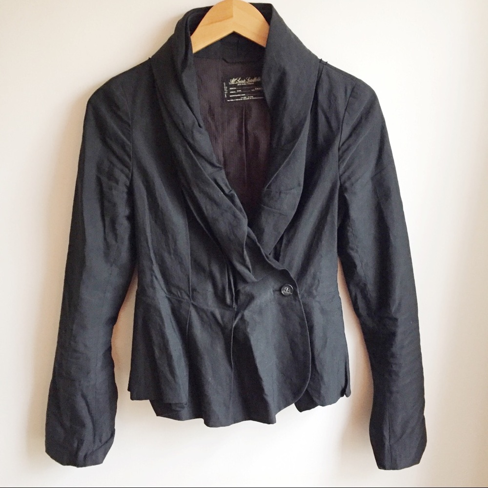 All Saints Shantara Peplum Black Jacket - UK8/US 4
